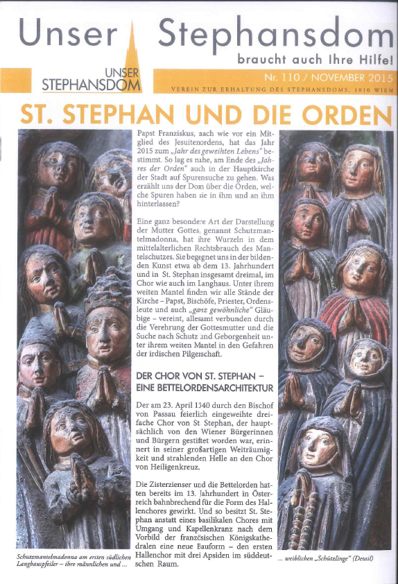 Vereinszeitung Unser Stephansdom 110, November 2015, Titel: Dombaumeister Friedrich Schmidt