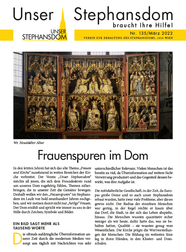 Vereinszeitung Unser Stephansdom 135, März 2022, Titel: Frauenspuren im Dom